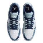 Air Jordan 1 Low Washed Denim CZ8455-100 - Distressed Blue Denim Upper