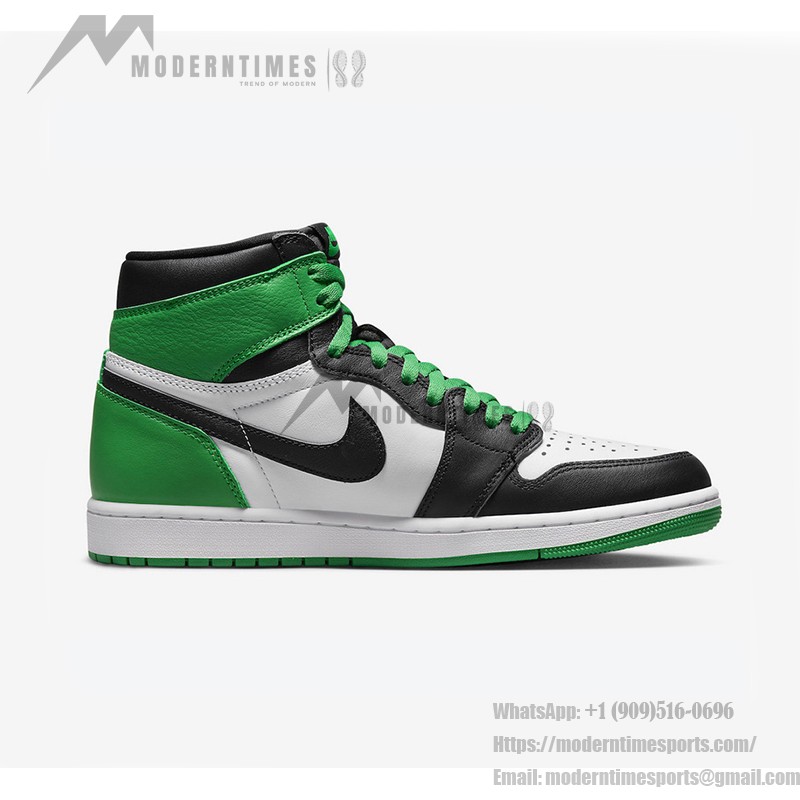 Air Jordan 1 High OG Lucky Green DZ5485-031 in Classic Green and White Colorway