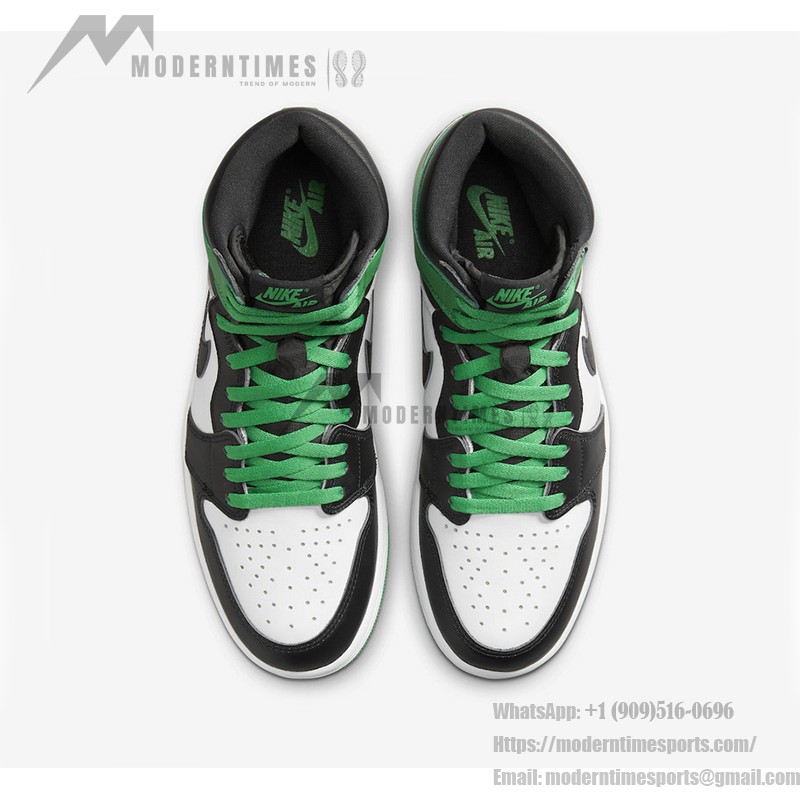 Air Jordan 1 High OG Lucky Green DZ5485-031 in Classic Green and White Colorway