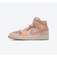 Air Jordan 1 Mid Bright Orange White Mid-Top Basketball Shoes DH4270-800