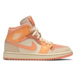 Air Jordan 1 Mid Bright Orange White Mid-Top Basketball Shoes