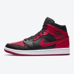 Air Jordan 1 Mid “Bred” 554724-074 Iconic Black and Red Sneakers