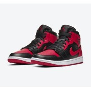 Limited Edition Air Jordan 1 Mid “Bred” 554724-074 Iconic Black and Red Sneakers