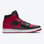 Air Jordan 1 Mid “Bred” 554724-074 Iconic Black and Red Sneakers