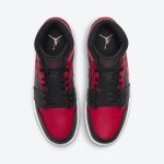 Air Jordan 1 Mid “Bred” 554724-074 Iconic Black and Red Sneakers