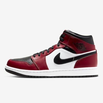 Buy Limited Edition Air Jordan 1 Mid Black and Red Sneakers - 554724-069 | Exclusive Release