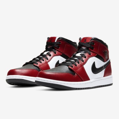 Buy Limited Edition Air Jordan 1 Mid Black and Red Sneakers - 554724-069 | Exclusive Release