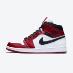 Air Jordan 1 Mid Chicago red and white leather sneakers