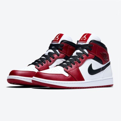 Buy Limited Edition Air Jordan 1 Mid “Chicago” - Red & White Leather High-Tops Model 554724-173