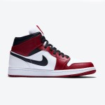 Air Jordan 1 Mid Chicago red and white leather sneakers