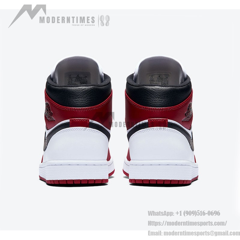 Air Jordan 1 Mid Chicago red and white leather sneakers