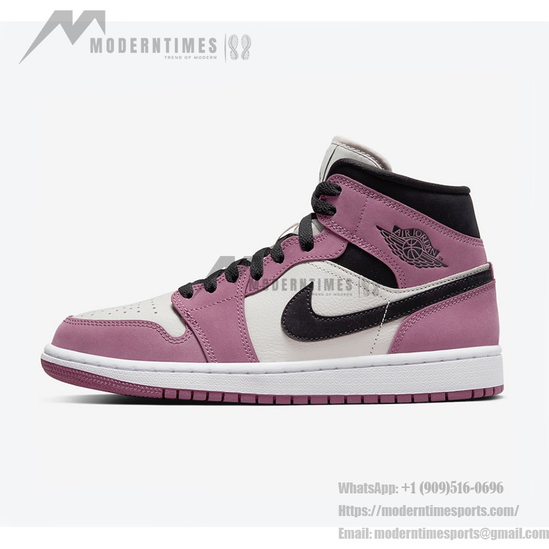 Limited Edition Air Jordan 1 Mid Pink & White High-Top Sneakers