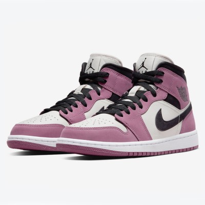 Exclusive Air Jordan 1 Mid Pink & White Sneakers - Limited Edition High-Tops | Model DC7267-500