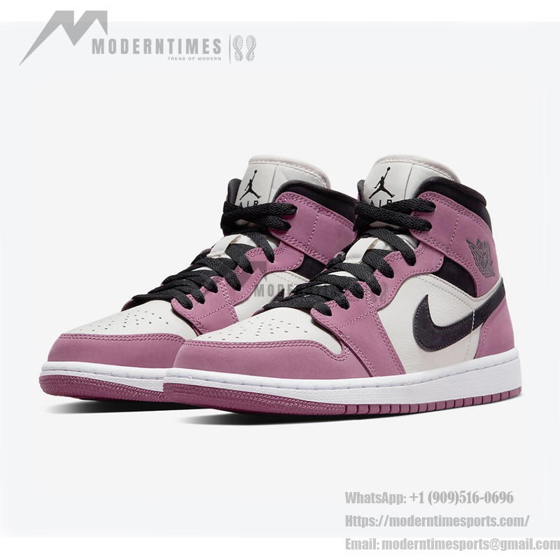 Limited Edition Air Jordan 1 Mid Pink & White High-Top Sneakers