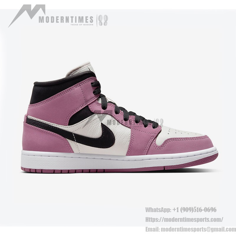 Limited Edition Air Jordan 1 Mid Pink & White High-Top Sneakers