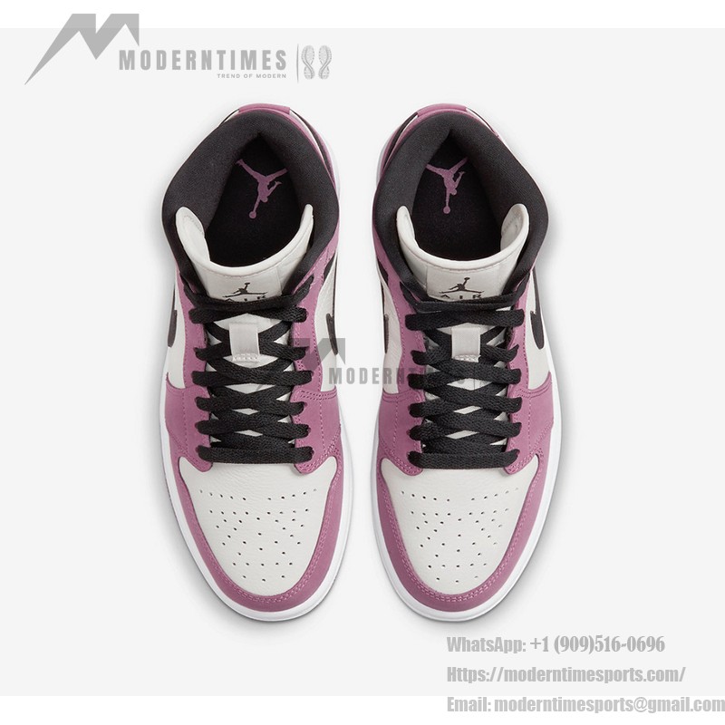 Limited Edition Air Jordan 1 Mid Pink & White High-Top Sneakers