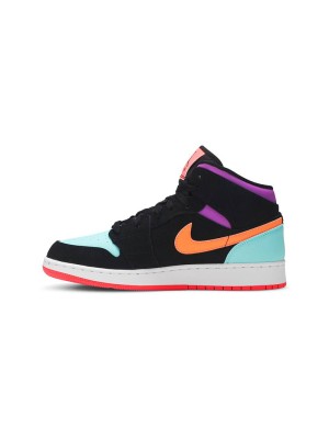 Air Jordan 1 Mid 회색과 검정 컬러웨이 스타일리시 클래식 농구화 554725-083 - 현대적 디자인과 편안함의 조화