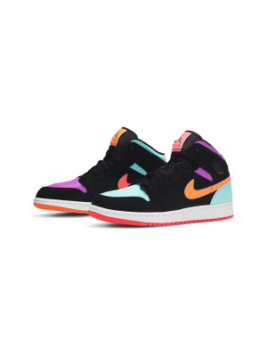 Air Jordan 1 Mid 회색과 검정 컬러웨이 스타일리시 클래식 농구화 554725-083 - 현대적 디자인과 편안함의 조화