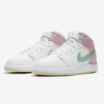 Air Jordan 1 Mid GS ‘Paint Drip’ DD1666-100 Creative Paint Drip Design Sneakers