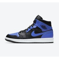 Shop Air Jordan 1 Mid 'Hyper Royal' - Exclusive Black & Blue High-Top Sneakers | Model 554724-077