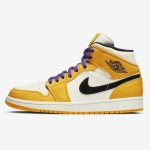 Air Jordan 1 Mid 852542-700 in Yellow and Purple