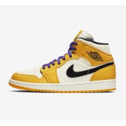 Air Jordan 1 Mid 852542-700 - Exclusive Yellow & Purple Colorway - Stylish & Durable Basketball Sneakers