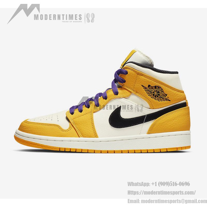 Air Jordan 1 Mid 852542-700 in Yellow and Purple