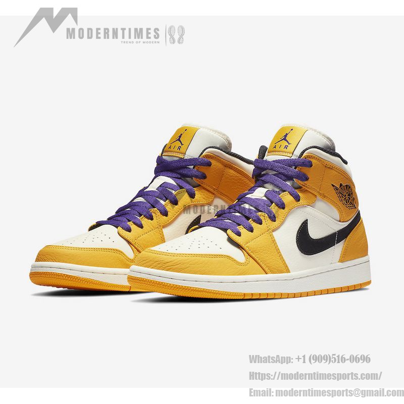 Air Jordan 1 Mid 852542-700 in Yellow and Purple