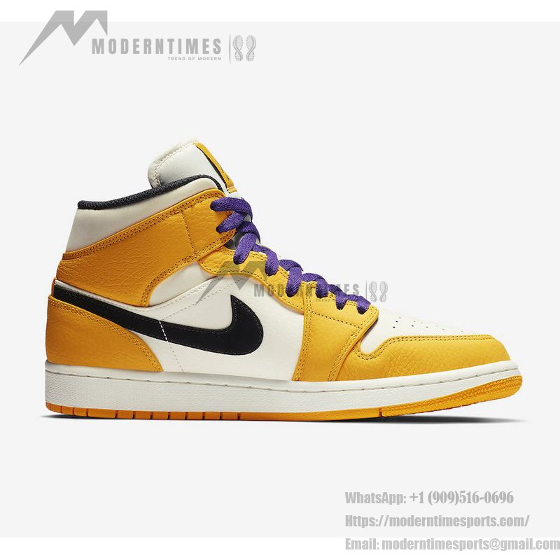 Air Jordan 1 Mid 852542-700 in Yellow and Purple