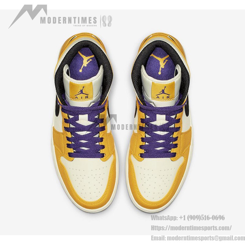 Air Jordan 1 Mid 852542-700 in Yellow and Purple