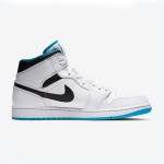 Shop Air Jordan 1 Mid White & Laser Blue Sneakers - Exclusive Style 554724-141