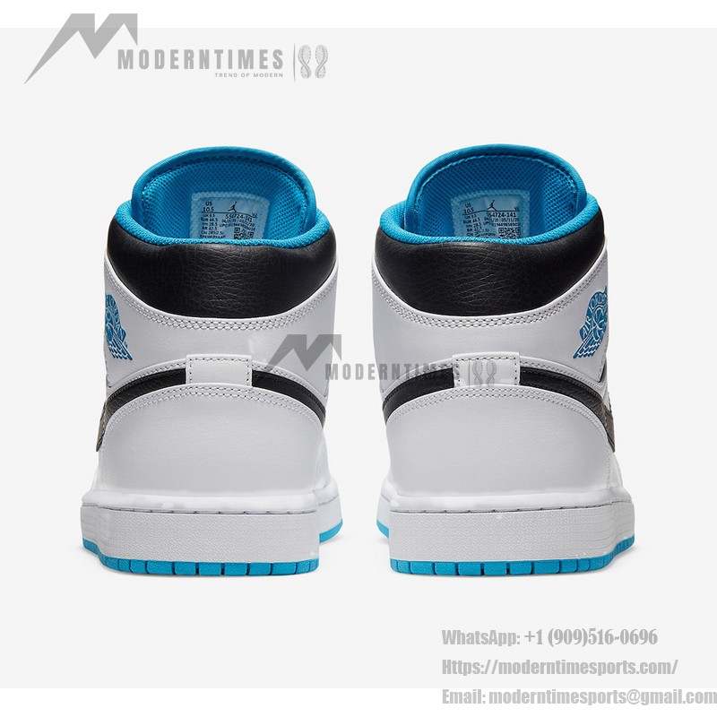 Shop Air Jordan 1 Mid White & Laser Blue Sneakers - Exclusive Style 554724-141