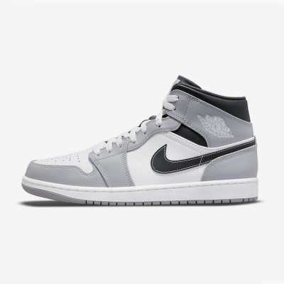 Air Jordan 1 Mid “Light Smoke Grey” 554724-078 – Stylish Light Grey High-Top Sneakers with Classic Design and Comfort