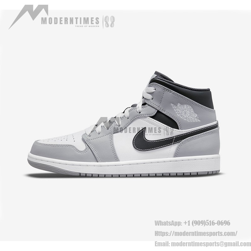 Air Jordan 1 Mid “Light Smoke Grey” 554724-078 High-Top Sneakers