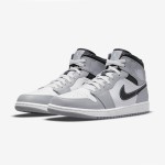 Air Jordan 1 Mid “Light Smoke Grey” 554724-078 High-Top Sneakers