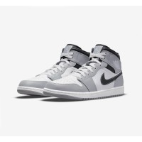 Air Jordan 1 Mid “Light Smoke Grey” 554724-078 – Stylish Light Grey High-Top Sneakers with Classic Design and Comfort