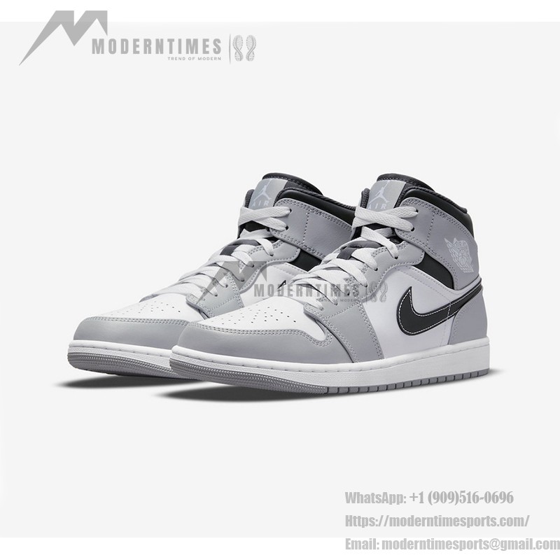 Air Jordan 1 Mid “Light Smoke Grey” 554724-078 High-Top Sneakers