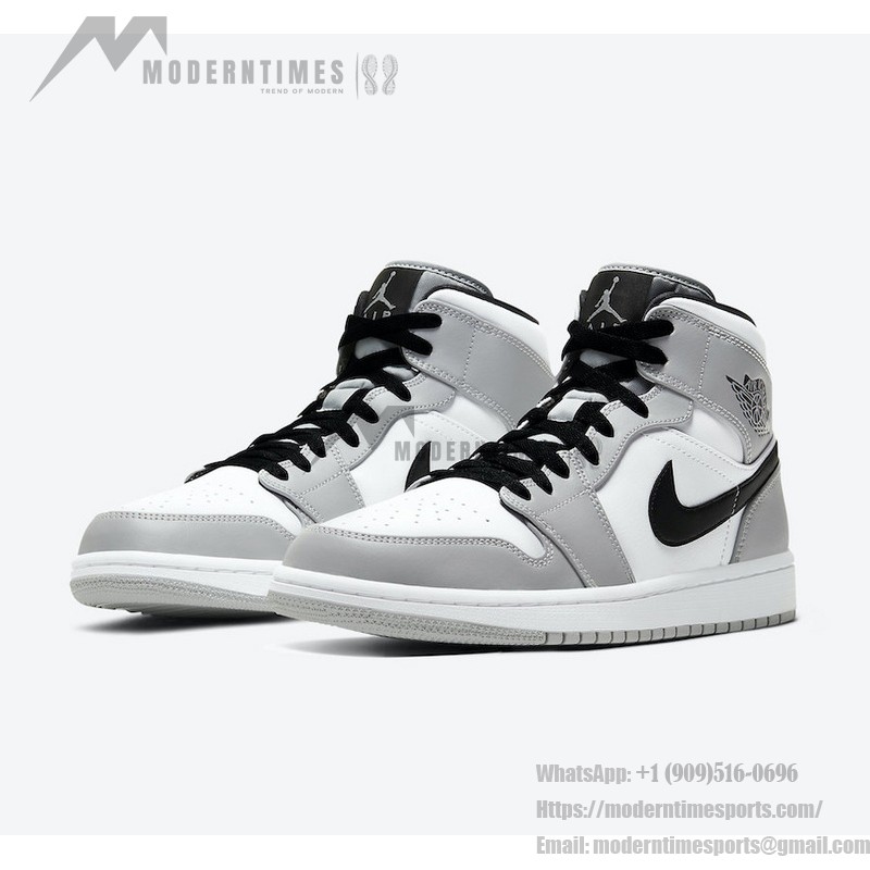 Air Jordan 1 Mid 554724-092 Men's Basketball Shoes in Classic Black and White