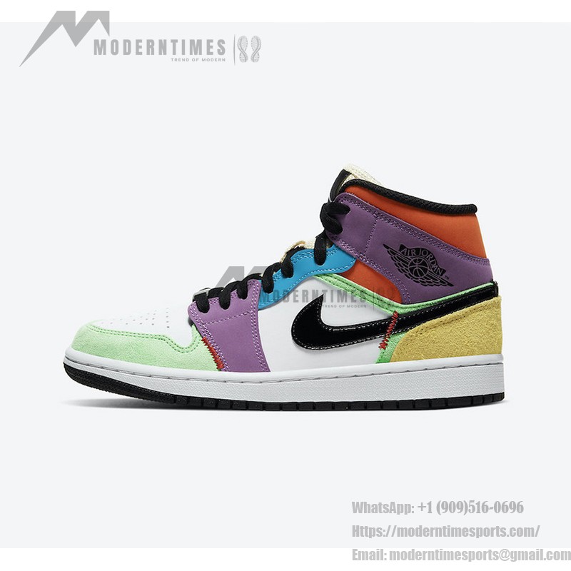 Air Jordan 1 Mid “Multicolor” CW1140-100 High-Top Sneakers