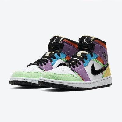 Air Jordan 1 Mid “Multicolor” CW1140-100 – Classic Design with Vibrant Multicolor High-Top Sneakers