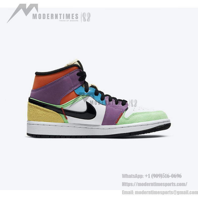 Air Jordan 1 Mid “Multicolor” CW1140-100 High-Top Sneakers