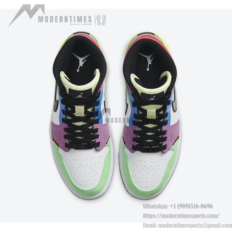 Air Jordan 1 Mid “Multicolor” CW1140-100 High-Top Sneakers