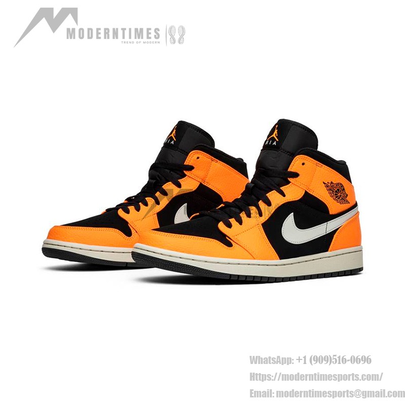 Buy Air Jordan 1 Mid Orange & Black High-Tops | Exclusive Limited Release - 554724-062