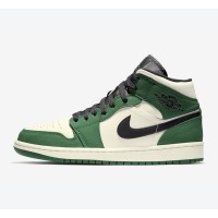 Select Limited Air Jordan 1 Mid SE Green & Black High-Tops - 852542-301