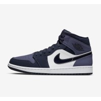 Air Jordan 1 Mid Blue and Black Colorway Modern Basketball Sneakers 554724-445 - A Perfect Fusion of Style and Comfort