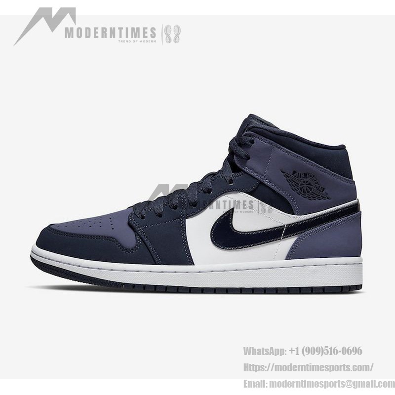 Air Jordan 1 Mid in Blue and Black Colorway - Modern Basketball Sneakers