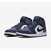 Air Jordan 1 Mid Blue and Black Colorway Modern Basketball Sneakers 554724-445 - A Perfect Fusion of Style and Comfort