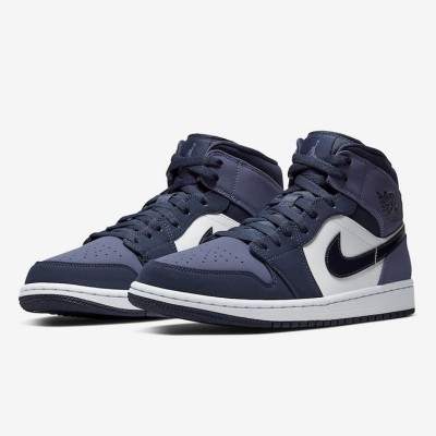 Air Jordan 1 Mid Blue and Black Colorway Modern Basketball Sneakers 554724-445 - A Perfect Fusion of Style and Comfort