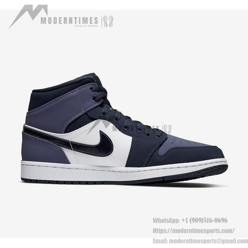 Air Jordan 1 Mid in Blue and Black Colorway - Modern Basketball Sneakers