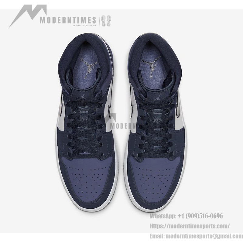 Air Jordan 1 Mid in Blue and Black Colorway - Modern Basketball Sneakers